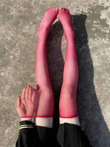 1 件装无缝 Aurora 丝袜，性感油亮超薄大腿袜，Pure Desire 红色油亮光滑大腿袜 - 彩色 - 查看 6