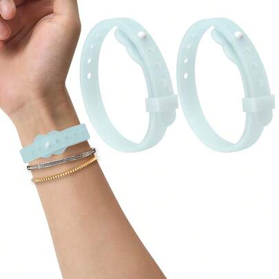 2 piezas Brazalete de masaje ergonómico de silicona, de longitud ajustable y suave, portátil para viajes en avión, cruceros y automóvil