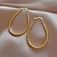 2pcs Minimalist Layered Golden WireSpiral Earrings, Multi-Layered Hoop & Firework Statement Women's Earrings , Lightweight Fashion Jewelry For Party & Daily Wear & Summer Beach & Night Out - Vàng - Xem 3