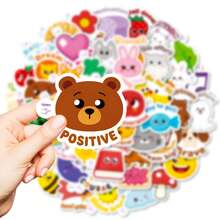 50 PCS Cute Cartoon Animal & Positive Phrase Stickers, Waterproof Vinyl Decals For Water Bottles, Laptops, Phone Cases, Journals, Scrapbooks, Skateboards, And Stationery, Motivational Quote Stickers With Adorable Animal Designs For Personalizing Daily Items, Decorative Stickers For Adults, Teens, And Students, Suitable For Office, School Scrapbook Supplies Funny Stickers Kindle - A - View 2