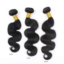 Tóc nối sóng nhẹ tự nhiên màu đen, dành cho nữ, 3 lọn tóc thật, dài 10-30 inch. - Natural Black - Xem 21