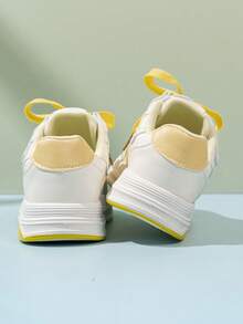 1双精致刺绣儿童鞋，春秋新款女童运动鞋，男童休闲鞋，简约百搭学生鞋，网面透气儿童休闲鞋，大童运动鞋 - 黃色 - 查看 1