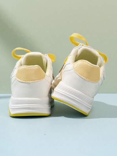 1 Pair Exquisite Embroidered Children's Shoes, Spring/Autumn New Girls' Sports Shoes, Boys' Casual Shoes, Minimalist Versatile Student Shoes, Mesh Breathable Children's Casual Shoes, Big Kids' Sneakers