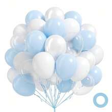 31个金属蓝气球，珍珠蓝气球，马卡龙浅蓝气球，浅蓝气球，适合新娘送礼会、婴儿送礼会、生日派对 - 查看 1