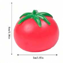 Pelota antiestrés en forma de tomate - Irrompible, aprieta para liberar el estrés - Multicolor - Ver 6
