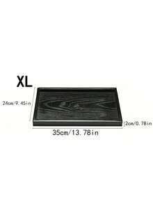 1 khay hình chữ nhật/hình tròn bằng gỗ màu đen để sử dụng tại nhà phục vụ món tráng miệng, cà phê, trà, trái cây, Sushi, bít tết, bánh mì, đồ ăn nhẹ; Kết cấu rõ ràng để trưng bày kính - đen - Xem 21