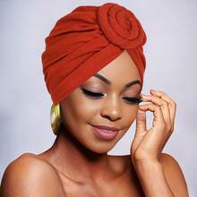 女士头巾帽，时尚蜗牛帽波西米亚风头巾帽 - 彩色 - 查看 21