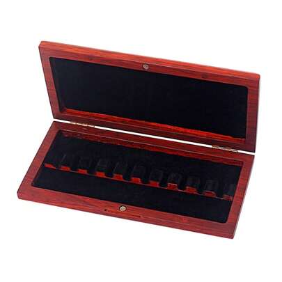 غطاء قصبة الأوبوا الخشبي، حاوية قصبات الأوبوا المبطنة بالشعر لتخزين 10 أو 12 قصبة أوبوا