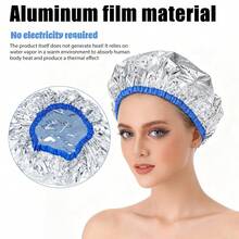 4 chiếc mũ ủ tóc nhiệt bằng giấy bạc nhôm, mũ ủ tóc hai lớp, mũ dày dặn có thể tái sử dụng để dưỡng tóc tại nhà và salon. - Phiên bản dày - Xem 4