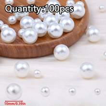 100-400pcs White Faux Pearl Beads, Loose Beads For DIY Jewelry Making Bracelets, Necklaces, Earrings, Craft Decoration Accessories - DIY - View 9