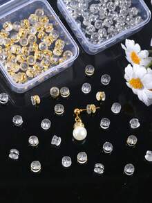 20/50个装 5mm 耳钉后塞，无刺激柔软透明耳钉后塞，适用于鱼钩式耳钉、耳环，锁扣式安全耳钉后塞，适用于重型耳环 - Earring Backs - 查看 5