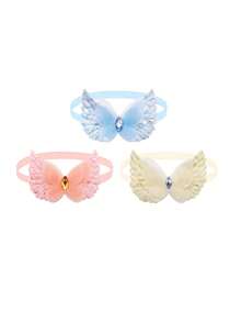 3/10pcs Spring Cute Pet Lace Crystal Wings Pet Tie, Lightweight Mesh+Sparkling Diamond Embellishment, Beautify Strolling/Party/Spring Outing Happy Baby, Adding Points To Mao's Spring Vitality Dressing - Multicolor - View 9