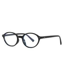 1 Pair Men's Oval Plastic Brown Casual/Commute, Daily Fashion Retro Non-Prescription Glasses, Computer Glasses Blocking Blue Light - Multicolor - View 2