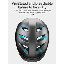 ROCKBROS 1pc Bicycle Helmet Injection-Molded EPS+PC Construction Compatible With Rear Lights 11 Vents Breathable Comfort Urban Commuter Helmet Unisex - Multicolor - View 3