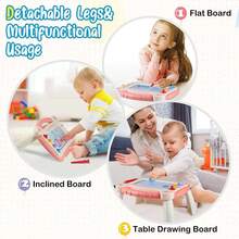 Magnetic Drawing Board Toy For Children 3+ Years Old - Colorful Erasable Graffiti Board With Pen, Educational Learning Toy For Doodling, Writing, Calligraphy And Painting, Suitable For Birthday, Children's Day, Back To School, Easter, New Year, Christmas, Halloween, Holidays And Daily Gifts - Multicolor - View 6