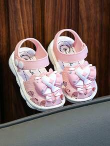2026 New Breathable Toddler Sandals 0-4 Years Old, Soft Bottom Infant Walking Shoes, Bowknot Closed Toe Sandals For Summer - Pink - View 4