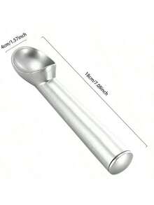 Non-Stick Aluminum Ice Cream Scoop With Freeze-Resistant Handle, Heavy Duty Design, Easy To Clean, Suitable For Ice Cream, Cookie Dough, Smoothies, Almonds (Silver) - Multicolor - View 9