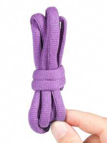 Cordones de poliéster de 9 mm de grosor con forma semicircular, cordones de repuesto versátiles y de moda para zapatillas, zapatos casuales, cordones semicirculares de unicolor clásico - Multicolor - Ver 22