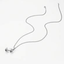 1 chiếc dây chuyền mặt hình tạ bằng thép titan chất lượng cao, được đánh bóng kỹ lưỡng, thích hợp cho trang sức thể thao. - Dây chuyền mặt dây chuyền hình quả tạ - Xem 6