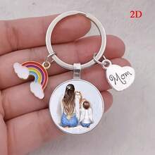 1件彩虹妈妈时光仿宝石项链，带彩虹吊坠，精美包包配饰，母亲节或节日礼物佳选 - 彩色 - 查看 8