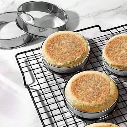 6 piezas Juego de aros de acero inoxidable para panqueques y tartas - Perfectos para huevos, omelettes y hornear - Utensilios de cocina ideales para cocinar en casa y celebraciones festivas