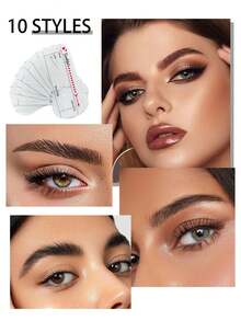 20/10pcs Eyebrow Stencil Kit, Eyebrow Makeup Tools, Eyebrow Shaping Template, Eyebrow Shaping Mold Makeup Set, Makeup Shaping Tool Set, Eyebrow Makeup Set, Eyebrow Shaping Set, 10 Styles Eyebrow Stencils, 3 Minute Women Makeup Tools - Multicolor - View 6