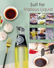 Oil Dispenser Bottle, 17oz Olive Oil Dispenser Oil Sprayer, Clear Glass Refillable Oil And Vinegar Dispenser Bottle With Measuring Scale Pump For Kitchen, Cooking, Salads, Baking Frying - View 2