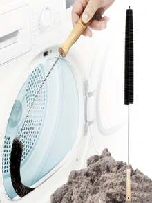 1 Pack Dryer Vent Cleaner Kit Dryer Lint Brush Vent Cleaner Long Flexible Refrigerator Dryer Lint Vent Trap Brush Gas Electric Fire Prevention Exhaust - 黑色 - 查看 10