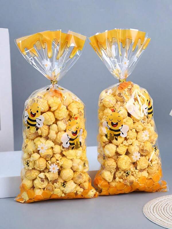 50 piezas Bolsas de regalo con tema de abeja con cordón dorado, bolsas de recuerdo para fiestas infantiles, adecuadas para baby shower, boda, aniversario, fiesta con tema de abeja, empaque de regalo de baby shower, artículos para fiestas, decoración de boda, arreglos de boda