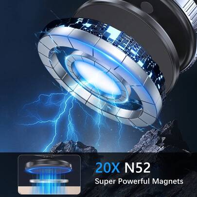 Powerful Magnetic Car Phone Holder - Dual-Sided Suction Cup Design, 360° Rotation, ABS Material, Multi-Angle Adjustable, No Adhesive Needed, Fits All Smartphone Sizes | Automatic Phone Holder