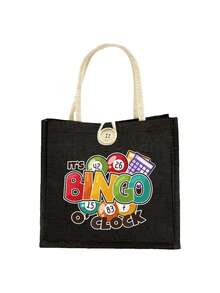 Set de 2 piezas de bolso casual con "Es la hora del bingo", conjunto de bolso y cartera de mujer de bingo, bolso y monedero, bolso de mujer de gran capacidad - Multicolor - Ver 18