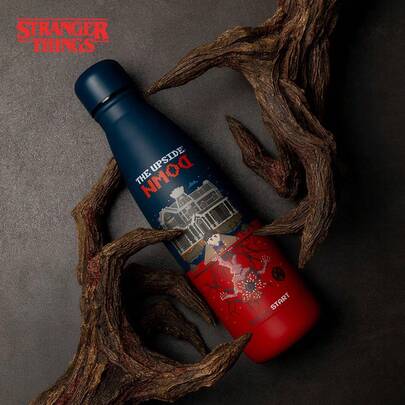  1pc 500ML Netflix Official Licensed Stranger Things Water Bottle Hellfire Club Water Bottle Insulated Cup Portable Travel Water Bottle Stainless Steel Portable Water Bottle Thermos Flask Long-Lasting Insulation & Leak-Proof Design Drinking Utensils Precious Birthday Present