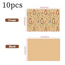 5/10pcs Baby Shower Series - Kraft Paper Gift Wrapping Paper, 28.5*42cm Baby Shower Gift Wrapping Paper Roll, Baby Birthday Gift Wrapping Paper Roll, Wild Animal Design Birthday Party Gift (Zebra/Bear/Floral Bear Optional) - Multicolor - View 13