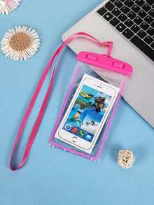 4个装夜光防水手机袋，通用防水手机包，夏季防水触屏手机包，防水、透明、密封，带挂绳，适用于水上乐园、海滩、露营、旅行、游泳池、度假 - 查看 12