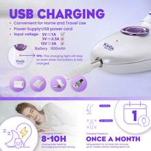 二合一电动无线脱毛器，女士专用，配备剃毛头和脱毛头，可无痛去除面部、比基尼线、腋下、腿部和手部毛发，是男女皆宜的圣诞礼物。 - 紫色 - 查看 4