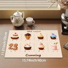 1pc Coffee Pattern Absorbent Drying Mat, Kitchen Decor Coffee Machine Mat, Handmade Coffee Pot Draining Pad, Kitchen Floor Mat, Dining Table Mat, Kitchen Counter Bowl Drying Mat, Breakfast Mat, Anti-Slip Heat-Resistant Draining Mat, Diatomite Draining Mat, Hides Stains, Super Absorbent Kitchen Mat, Easy To Clean Dish Rack Mat, Suitable For Kitchen, Dining Table, Coffee Shop, Bar, Holiday, Party, Home Decor, Holiday Gift - Multicolor - View 16
