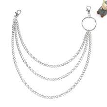 男士欧美嘻哈朋克风时尚金属腰链，个性化多层牛仔裤链，韩版ins风 - 多層鏈 - 查看 7