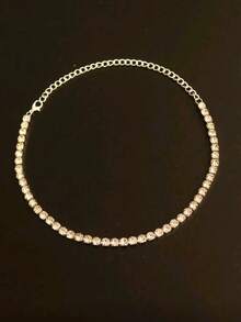 1件装女士水钻镶嵌项链，正式场合项链 - 16 inch 銀 - 查看 5