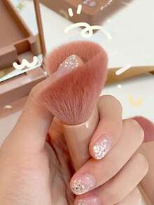 1 Set de Kit de Brochas de Maquillaje Portátil, que incluye Espejo de Maquillaje, 5 piezas de Brochas con Mango de Plástico, Agarre Cómodo, Brocha de Base Suave, Brocha de Polvos, Brocha Difuminadora, Brocha de Sombras de Ojos, Brocha de Labios, Adecuado para Piel Sensible, Herramientas de Maquillaje Compactas y Elegantes, Regalo Ideal para Chicas - Rosa Pálido - Ver 6