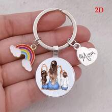 1件彩虹妈妈时光仿宝石项链，带彩虹吊坠，精美包包配饰，母亲节或节日礼物佳选 - 彩色 - 查看 5