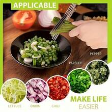 Stainless Steel Kitchen Scissors - Multi-Functional Scallion & Herb Knife For Grilling And Indoor Cooking, Also Suitable For Paper Cutting - Durable, Comes With Protective Case And Integrated Cleaner, Seasoning Processing Tool, Essential Kitchen Accessory, Random Style - Multicolor - View 4
