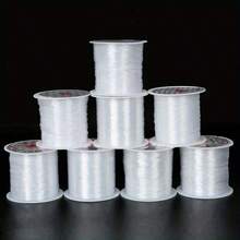 1 rolă 0.2-0.8 MM fir de pescuit transparent neelastic, împletit, DIY, colier, inel, mărgele, șnur, ciucure, sârmă cu mărgele, ultrafină, alb, DIY brățară colier împletit, material accesoriu - Fir și șnur cu mărgele - Vizualizare 3