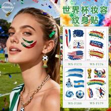 Tatuajes temporales de pintura facial para la Copa Mundial de la FIFA 2026, pegatinas de maquillaje de aficionado al fútbol para eventos de clubes, fiestas - Ver 8