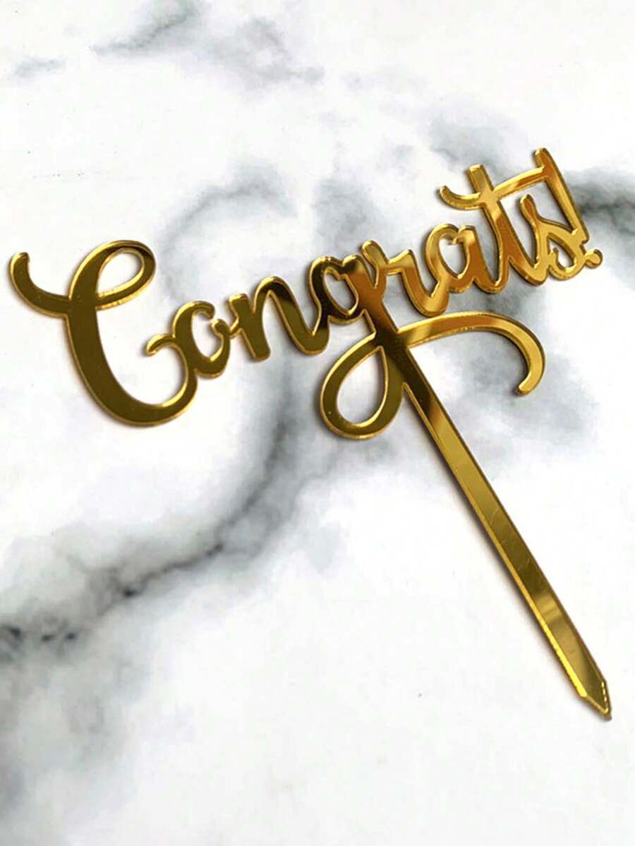 1pc Graduation Cake Topper - Congratulations On Graduation, Completion, Celebration, Graduation Party Decor, Cupcake Topper - StyleD - View 1