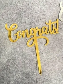 1pc Graduation Cake Topper - Congratulations On Graduation, Completion, Celebration, Graduation Party Decor, Cupcake Topper - StyleD - View 2