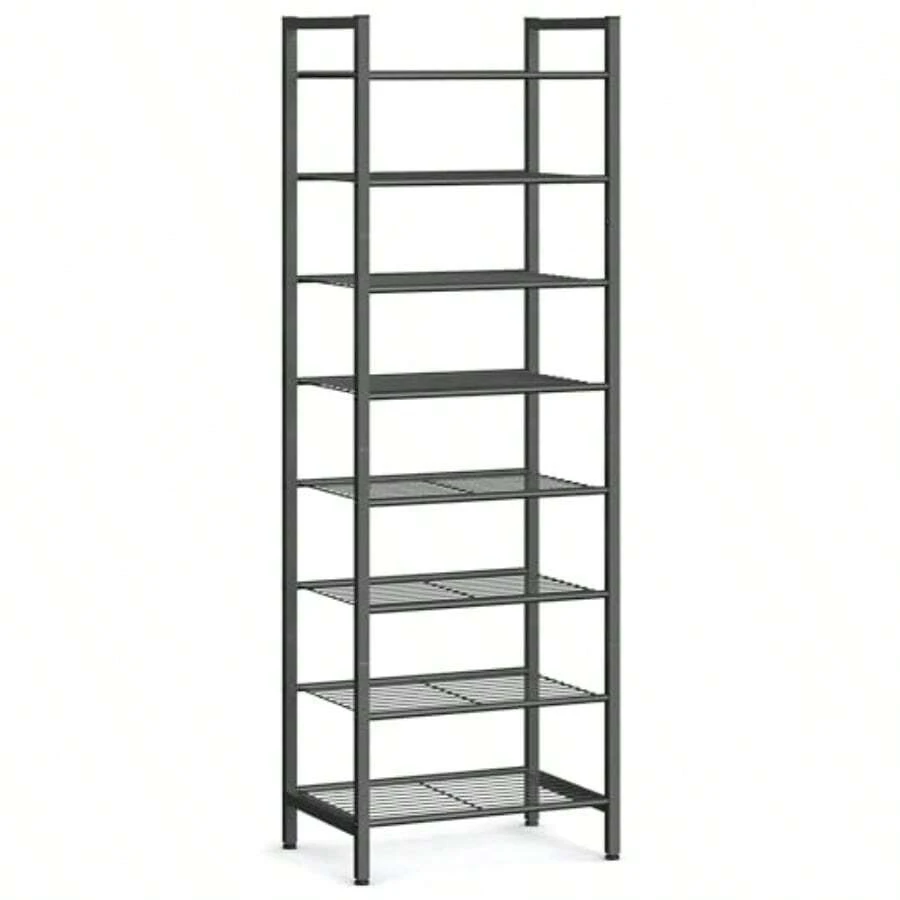 Shoe RackNarrow Shoe Rack Sturdy 8 Tier Metal Tall Shoe Rack Shelf Slim Shoe Storage Organizer For Closet Entryway Small Spaces Vertical Shoe Stand Tower For 18 Pairs Shoes Easy Assembly Black - Black - View 1