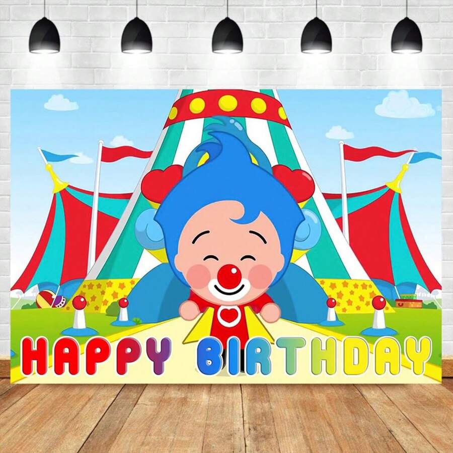 Plim Cartoon Child 1st Birthday Party Background Baby Shower Photography Pig Photo Rainbow Background Decorative Props Banner - 黑色 - 查看 1