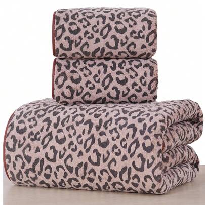 3/2/1pc Printed Heart Bath Towel Or Face Towel, Soft Absorbent Coral Fleece Printed Towel, Suitable For Bathroom, Hotel, Gym, Travel, Gift, Salon, Sports, Outdoor, Beach, School, Back To School, Travel Accessories, Home Essentials, Towel, Skin Care