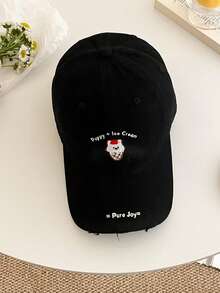 1pc New Summer Women's Embroidered Puppy Baseball Cap, Deep Crown Snapback Hat, Personalized Distressed Sun Protection Hat - Multicolor - View 13