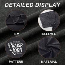100% Cotton Christian Jesus Shirts For Men Religious Praise The Lord Bible Verse Shirt Oversized Graphic Tees Acid Wash Tshirt- Unisex Women's & Men - 黑色 - 查看 7